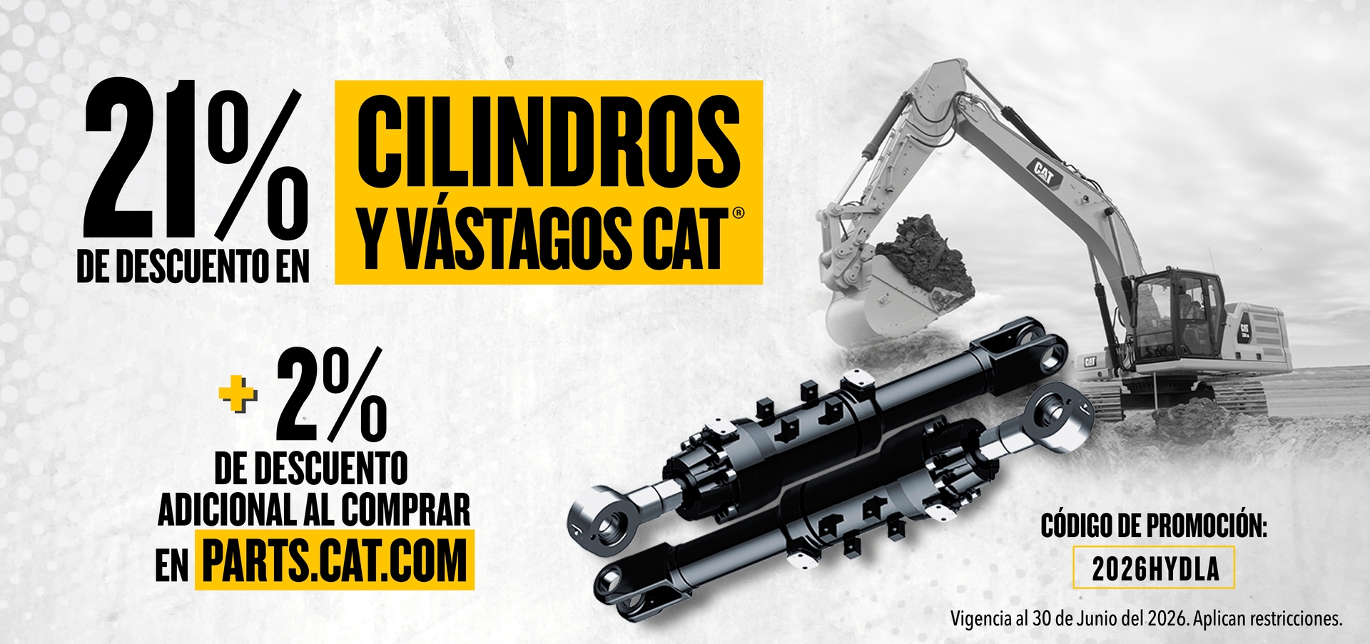 ¡Aprovecha un 21% de Descuento en Cilindros y Vástagos CAT!