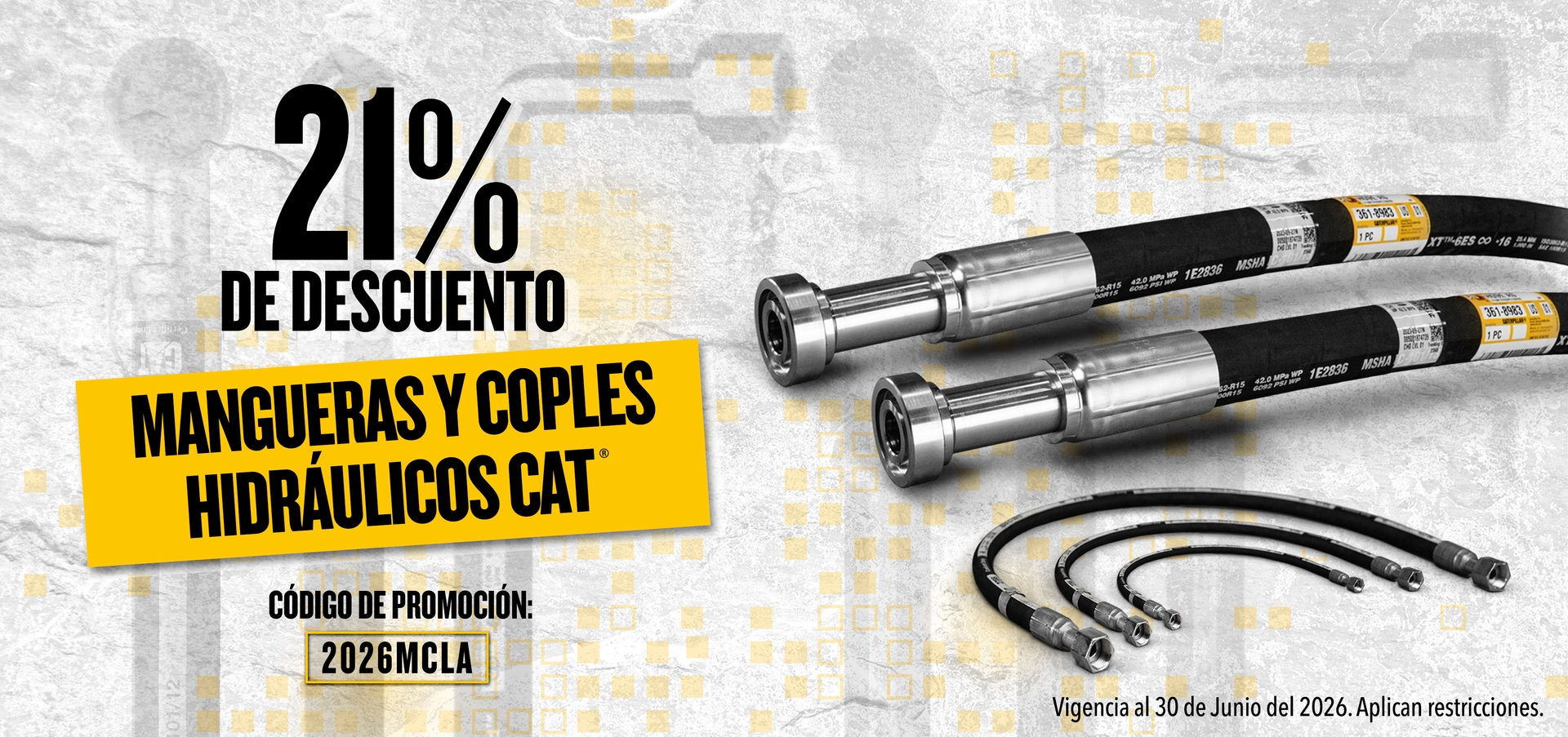 Aprovecha un 21% de descuento en Mangueras y Coples Cat