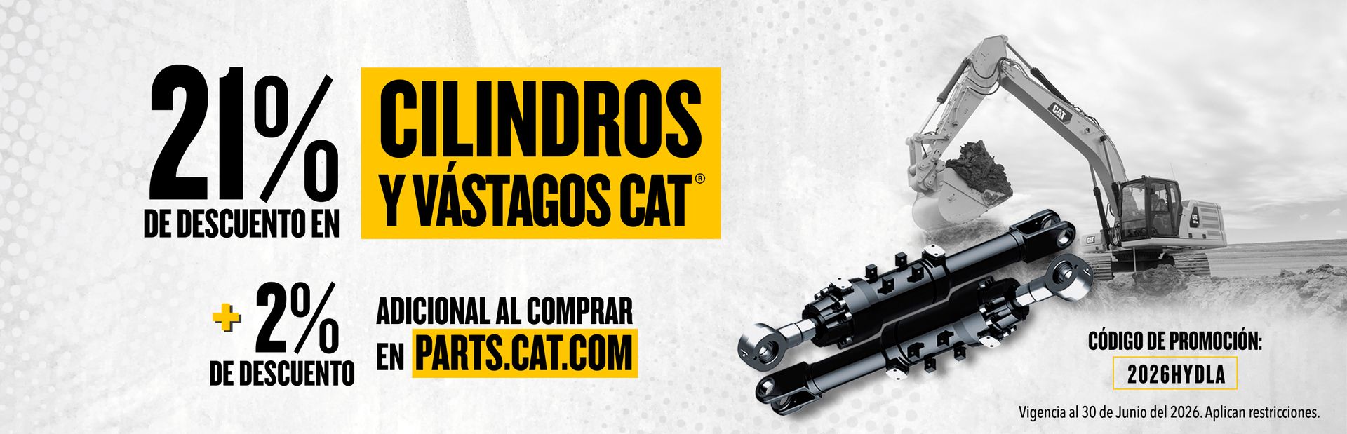 ¡Aprovecha un 21% de Descuento en Cilindros y Vástagos CAT!