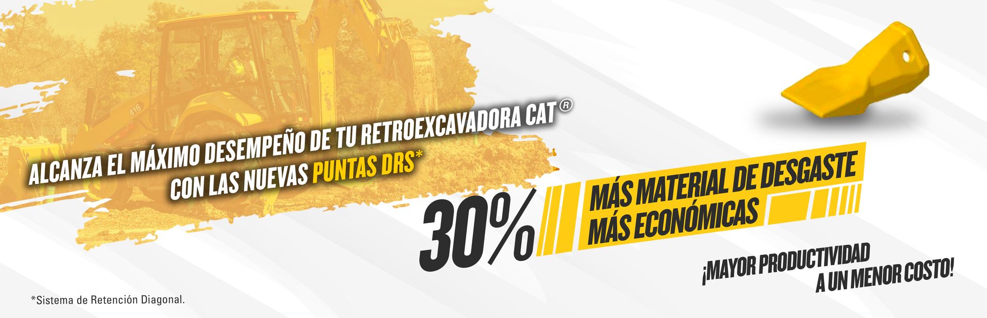 Alcanza el máximo desempeño de tu retroexcavadora Cat con la nuevas puntas DRS
