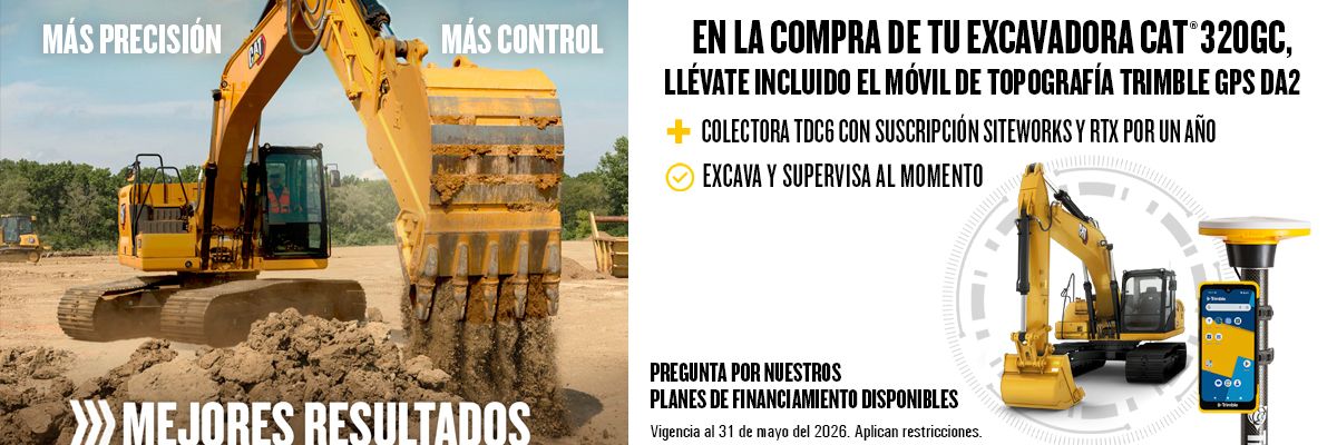 Adquiere tu excavadora Cat 320GC y llévate incluido el móvil de topografía GPS DA2