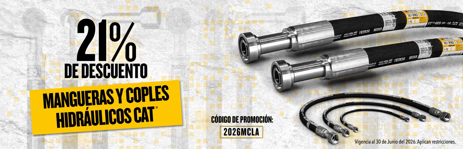 Aprovecha un 21% de descuento en Mangueras y Coples Cat